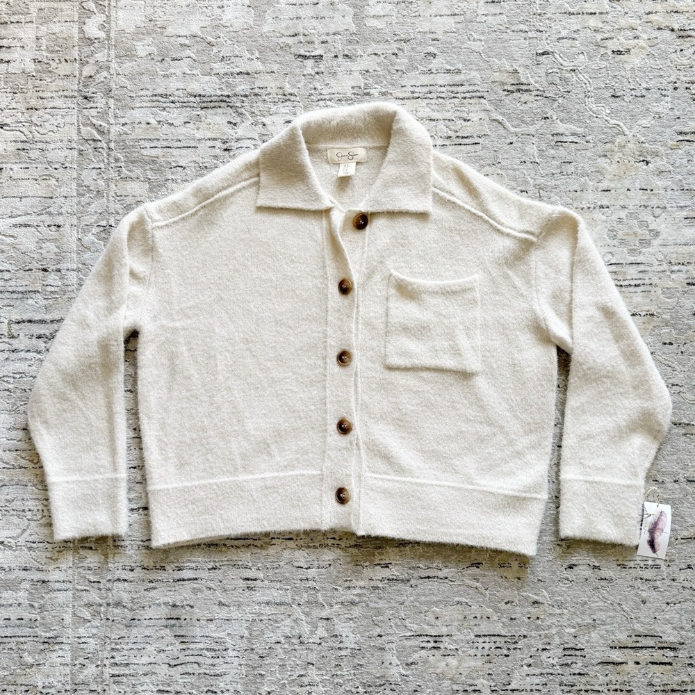 Jessica Simpson Cream Button-Up Cardigan